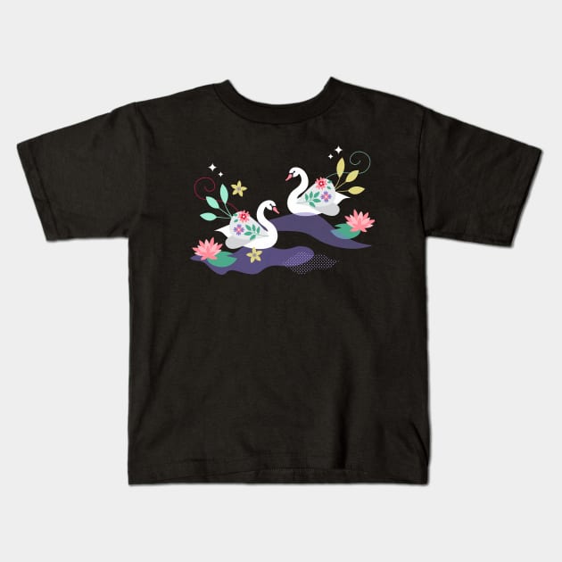 Nightswimming Kids T-Shirt by mil_papeles